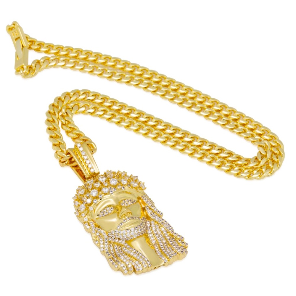 ⛓️ KING ICE NOTORIOUS 14K GOLD BIGGIE JESUS NECKLACE ⛓️